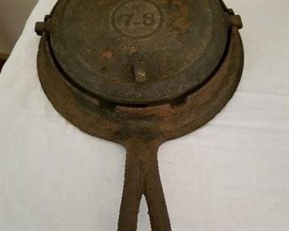 Vintage Cast Iron Waffle maker $40