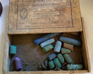 Antique Colored Chalk and Box