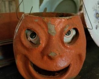 Vintage Halloween Paper Mache Pulp Pumpkin Jack O Lantern RARE