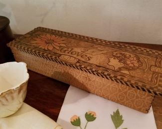 Vintage Wood Glove Box