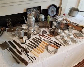 Antique Kitchen Utensils 40's 50's 60's (Would need to call as some items are sold)
