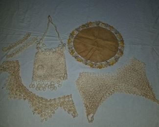Assortment of Handmade Crochet Purse Doilie and others
