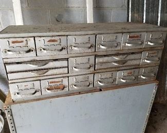 Vintage Equipto 18 Drawer Metal Parts Cabinet (11" drawers)