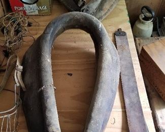 Two Vintage Unique Horse or Mule Plow Hames & Leather Straps $40 each and $5 for strap
