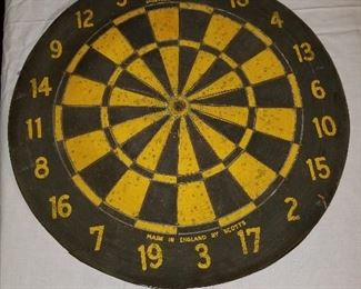 Vintage English Dart Board, Rare Double-Sided Baseball Board, Made in England