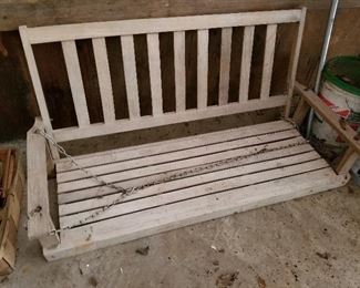 Vintage Wood Porch Swing