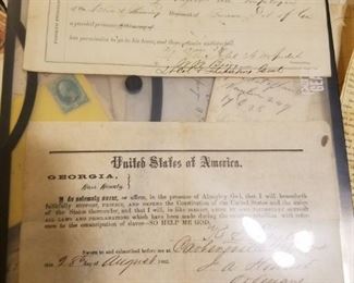 Lot #42 Civil War Era Documents- Allegiance to the United States after the war and Prisoner release document $100 ** reserve price