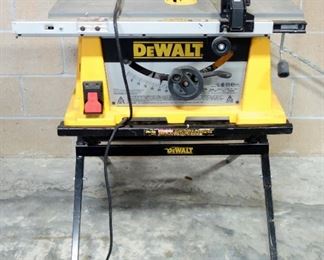 DeWalt 10" Table Saw Model VW744 Type 2, On Stand, Powers On 