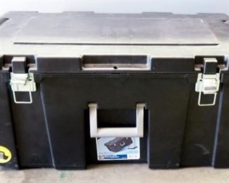 Sterilite Plastic Tote, On Wheels, 13-7/8" High x 31-1/4" Long x 17-5/8" Wide