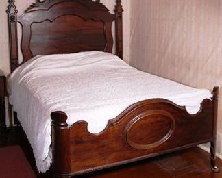 090 - Rosewood Victorian full size bed, 56 in. W, 72 in. L, 79 in. T.