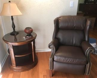 Ethan Allen chair and round side table