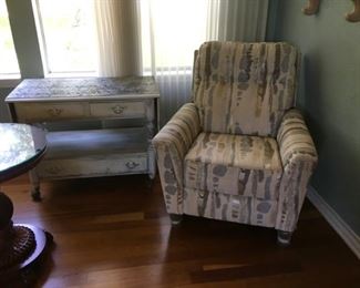 brand new side chair and drop leaf cart