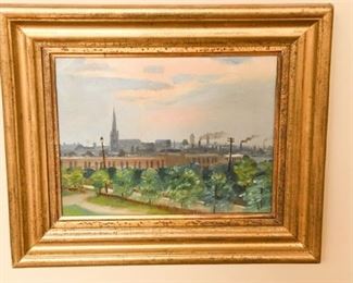 2. Oil on Canvas City Scene