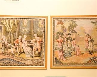 15. Two 2 Framed RococoStyle Tapestries