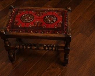 18. Vintage Upholstered Footstool