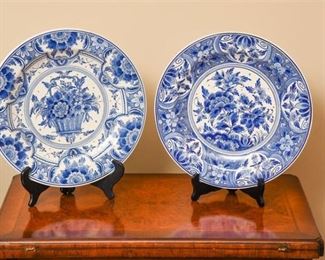 24. Two 2 Hand Painted Delft Plates