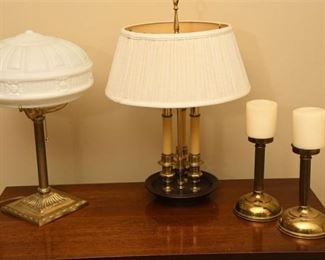53. Two 2 Table Lamps and Two 2 Candle Holders