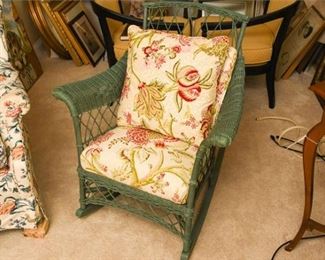 71. Wicker Rocking Chair with Cushions