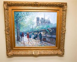 74. Signed Oil on Canvas of a Street Scene