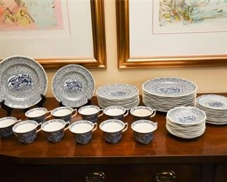 76. Adams Ironstone Chinese Bird Dish Set