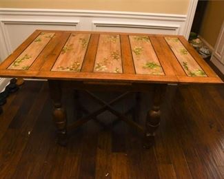 83. Hand Painted Table with Folding Leaves
