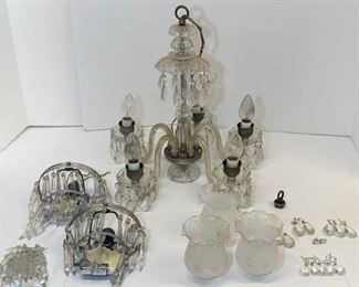 Vintage Cut Glass Chandelier PLUS