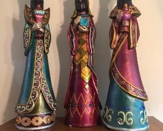 TALL JEWEL-TONED 3 WISE MEN 