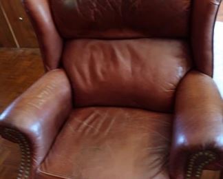35   brown  leather  chair (as  shown)   Price  is  85.00