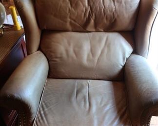     36   taupe  leather  chair (as  shown)   Price  is  50.00