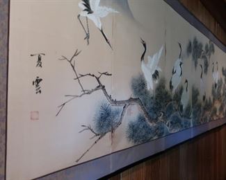 45  wall screen  with  birds  the  length  is  9"    Price  is 175.00