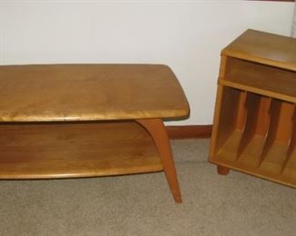 Heywood Wakefield style table and magazine or record stand