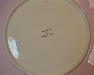 79. Lot S79 (0153.jpg 0154.jpg)  - Large 16.5” Ceramic Platter Cat Pattern Hand Painted by Milson & Louis