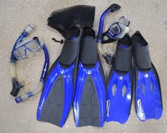152. Lot S152 (0279.jpg) – $60 - 2 sets - Diving Swimming Accessories. Fins, Masks, Tubes, Glasses.