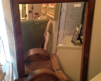 Mirror and small clock