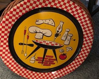 Metal mid century tray for the barby
