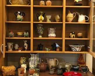 Great variety of ceramic and glass art pieces.