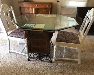Table made w/Sewing machine base