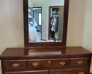 Mahogany Style Dresser with Mirror