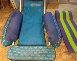 Blue Solstice Pool Lounger And Small Foam Pool Lounger