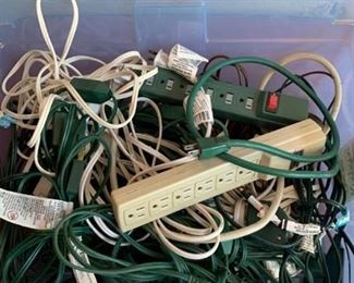 Lot of Miscellaneous Extension Cords Power Strips