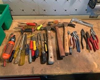 Lot of Hand Tools With Green Tote