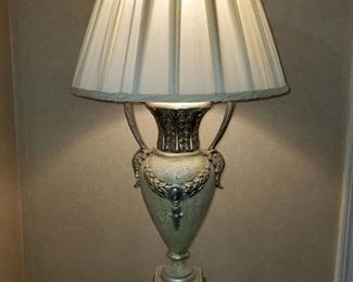 Elegant Crackled Grey Side Table Lamp