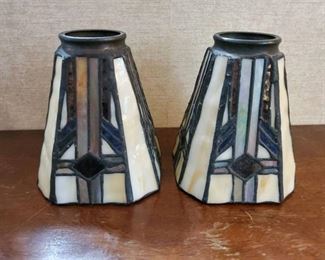 Lot of 2 Stained Glass Shades