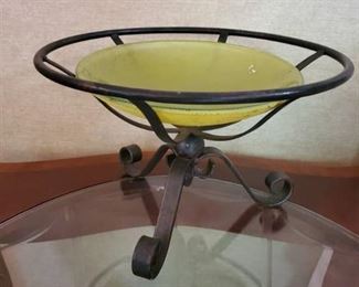 Iron Stand With Green Bowl