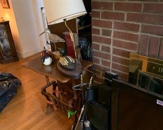 Fireplace tools, Duck Lamp, Table 