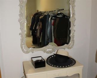 Wall mirror, accent table