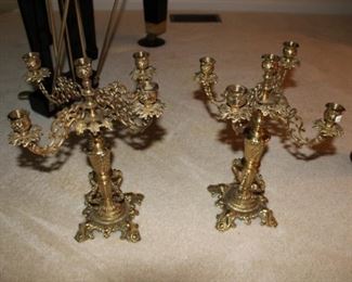 Brass candelabras