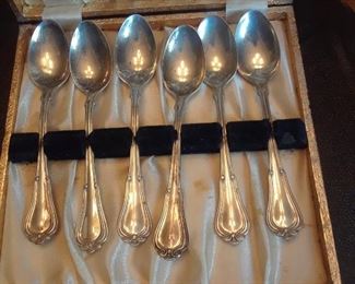 Set of sterling demitasse spoons