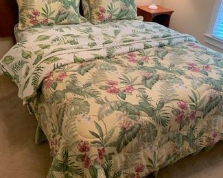 Lot P29, Thomasville Queen Bedding Set, includes queen comforter and shams, sheets, curtains, and shower curtains, $50/all
