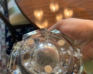 Lot P11, Signed Orrefors Crystal Corona Bowl, by Lars Hellsten, Sweden - $20